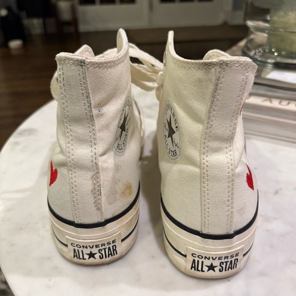Custom Chuck Taylor All Star Lift Platform Heart Embroidery - Picture 5 of 11